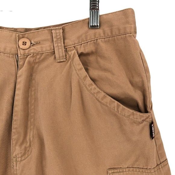 ReliQ Industries Cargo Shorts Mens 32 Khakis Tan Hook & Loop Cotton Casual 90s - Picture 3 of 12